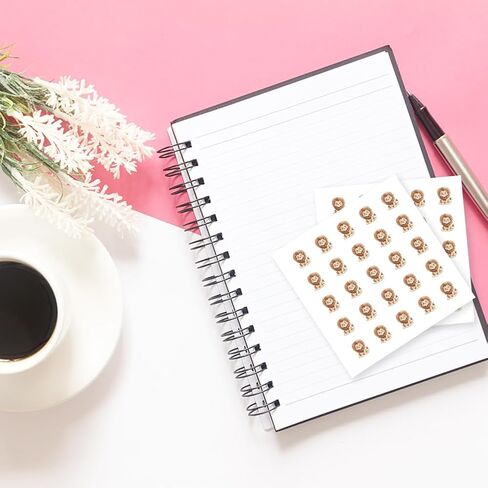 AHANDMAKER 500Pcs Self-Adhesive Planner Stickers, Lion Stickers Cute Lion Paper Decals for Planner Calendar Scrapbook Crafting Arts Party Decor Gift Bag Seal Theme Party Decor Kids DIY, 0.5 Inch in Saudi Arabia
