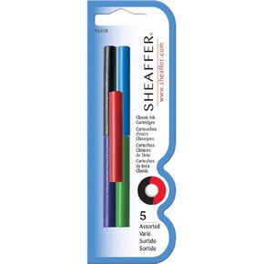 Sheaffer Skrip Fountain Pen Classic Ink Cartridge - Deluxe Blue (five per card)
