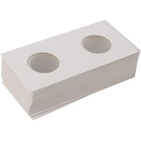 50 Pieces Cardboard Coin Flips 2x2 Holders Sleeves for All Coins Collection Supplies Currency Holder Storage for Pennies, Quarters, Stamp (40mm)