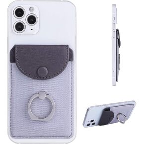 Credit Card Holder for Back of Phone with Ring Stand Stick on Phone Wallet,Ultra-Slim Self Adhesive,RFID Blocking Ring Pocket Wallet(Finger Ring)