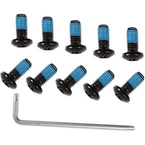 12 Pcs Bicycle Disc Brake Bolts M5x10mm MTB Rotor Bolts Black Bicycle Rotor Screws Disc Rotor Bolts with 1 Pcs T25 Torx Wrench L for Road Bike Mountain Bike