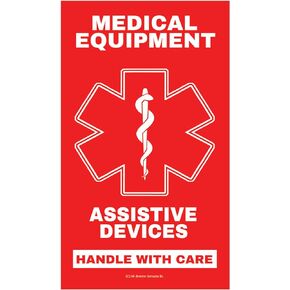 Assistive Devices Medical Equipment Luggage Tag - Handle with Care, DOT and ACAA regulations (LUG-AD-326) Quantity (2)