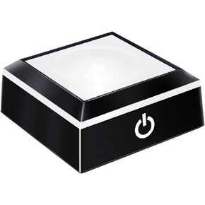 EUSTUMA LED Light Base Non-Slip Square Display Stand In A Variety of Colors,Suitable for Glass Crystal Spherical Artwork (Flat Top Surface)