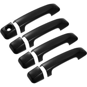 X AUTOHAUX 4pcs ABS Exterior Side Door Handle Cover Trim for Toyota Tundra 2007-2020 Black Outer Door Handle Cover Decoration