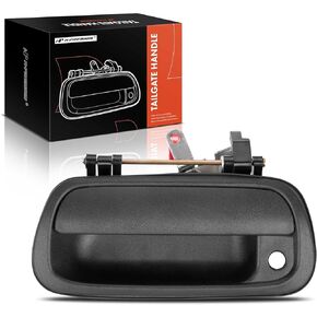A-Premium - Tailgate Handle Liftgate Latch Handle with Keyhole & Rod Clips - Compatible with Toyota Tundra 2000-2006 - Black - Replace# 69090-0C010, 69090-0C030-C0