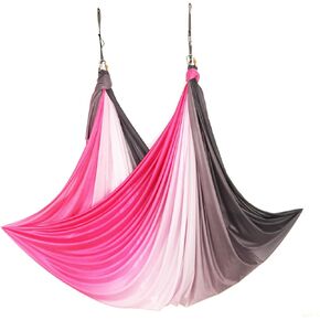 Aerial Yoga Hammock Aerial Pilates Silk Yoga Swing Set include Carabiners daisy Chain, Pose Guide 5.5 yards Set