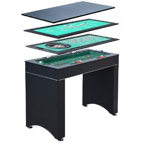 Hathaway unisex adult Classic Monte Carlo 4 in 1 Casino Game Table, Black, Craps and Bar Table Includes Accessories US