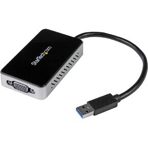StarTech.com USB 3.0 to VGA Adapter with 1 Port USB Hub - 1920x1200 - External Video & Graphics Card - Dual Monitor Display Adapter - Supports Windows (USB32VGAEH)