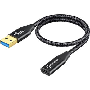PHIXERO [10Gbps] USB C Female to USB Male Adapter 3.1 Gen 2 (3.3Ft), 3A Fast Charging USB A to USB C Adapter with 10Gbps Data Transfer and Charging for Laptop, PC, Flash Disk, Quest Link, Charger