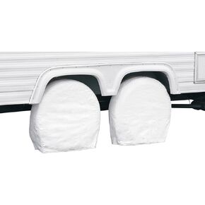 Classic Accessories Over Drive RV Wheel Covers, Wheels 30"-33" Diameter, 9" Tire Width, Snow White