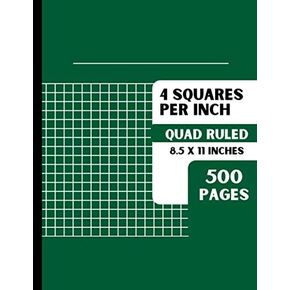 4 Squares Per Inch: 500 Pages | Extra Large Graph Notebook 4x4 Graph Ruled Composition for Math, Science, Accounting | Large 8.5 x 11 Inches | Green in Kuwait