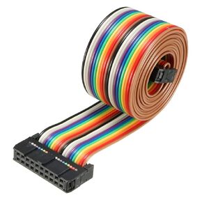 uxcell IDC Rainbow Wire Flat Ribbon Cable 20 Pins 118cm Length 2.54mm Pitch Type-B