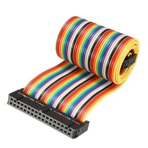 uxcell IDC Rainbow Wire Flat Ribbon Cable 34 Pins 48cm Length 2.54mm Pitch Type-B