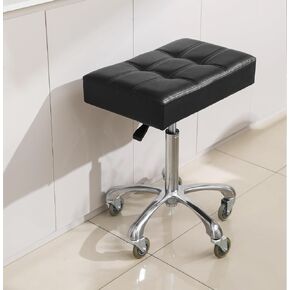 Heavy Duty Stools with Wheels 400lb Backless Height Adjustable Stool - Rolling Stools Swivel Chair for Counter Bar Salon Office Home Kitchen Lab Clinic - Black