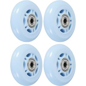 PATIKIL 70mm OD Inline Skate Wheels with Bearings, 4 Pack 82A Roller Skate Wheels Replacement Accessories for Single Row Skate Caster Board Indoor or Outdoor, Blue