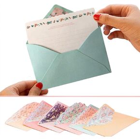 SCStyle 32 Cute Lovely Kawaii Special Design Writing Stationery Paper+16 Envelope 3.45 x5.4 Inch -(Flower)