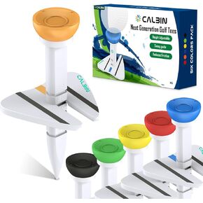 تي شيرتات الجولف - تيشيرتات الجولف من الجيل التالي مع ارتفاع قابل للتعديل ودليل مرئي متأرجح، تيشيرتات جولف بلاستيكية متينة للاستخدام المتعدد، ملحقات جولف للرجال (عبوة من 6 قطع) in Kuwait