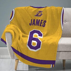 Sleep Squad Los Angeles Lakers Lebron James 60" x 80" Raschel Plush Blanket – A NBA Jersey Throw