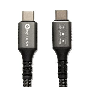 Buyer's Point USB C 4 Cable | 3.3 Ft | 1 Meter, Plug-and-Play with up to 40Gbps 240 W Charging for one 8k or Two 4k Home Media Devices, Compatible with Thunderbolt 4 & 3, USB 4 & More — 1 Pack