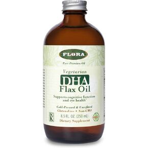 زيت بذور الكتان العضوي المعتمد من DHA من فلورا هيلث، معصور على البارد، غير مكرر وخالي من الغلوتين مع الأحماض الدهنية الأساسية، زيت بذور الكتان غير المعدل، 8.5 أونصة سائلة. أوقية. قارورة زجاجية in Kuwait