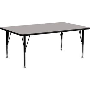 طاولة أنشطة مستطيلة الشكل باللون الأحمر مقاس 30 بوصة عرض × 72 بوصة طول من Flash Furniture - أرجل قصيرة قابلة لضبط الارتفاع
