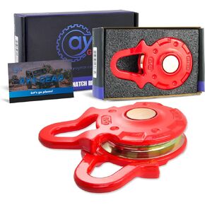 Multi-Function Premium Snatch Blocks 66,000 lbs (30Ton) Break Strength | Heave Duty Vehicle Recovery Gear, for Steel Wire Cable or Synthetic Rope and Soft Shackles(Orange)