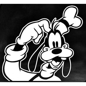 Goofy 6" White Car Truck VINYL Decal Art Wall Sticker USA