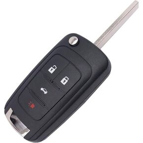Folding Flip Replacement Key Fob Cover Case fit for 2010 2012 2011 2014 Chevy Cruze Malibu Camaro Equinox Equinox Sonic Terrain Keyless Entry Key Fob Shell