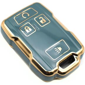 FEYOUN Key Fob Cover Compatible with Chevy Chevrolet Colorado Silverado Suburban Tahoe GMC Canyon Sierra 1500 2500 3500 HD TPU Remote Keyless Key Fob Case Protection Shell Accessories, Black