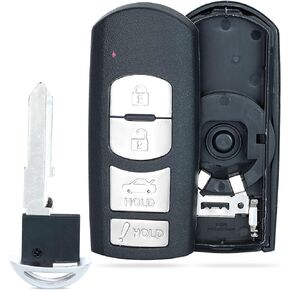 Replacement Remote Car Key Shell Case Fob 4 Button for Mazda 3 6 2014-2018 SKE13D-01 (Key Shell ONLY)