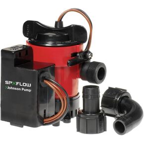 Johnson Pumps 05503-00 12V 500 GPH Cartridge Combo Bilge Pump,red,black