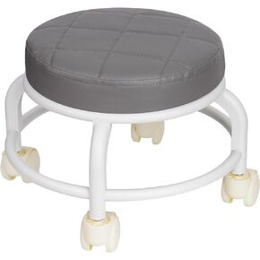 NiHome Low Roller Swivel Stool, 9.5" Ground-to-Seat Compact & Ergonomic Design with 360° Movement for Multi-Purpose Use, Mobile Workstation Seat with Easy Assembly for Home & Office Tasks (Gray)