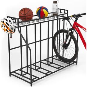 4 Bike Stand Rack, Indoor Bike Storage, Bicycle Rack for Garage - Metal Stability Floor Bicycle Station for Parking Mountain/Road/Hybrid/Fat Tire & Scooters Bike Rack for Garage