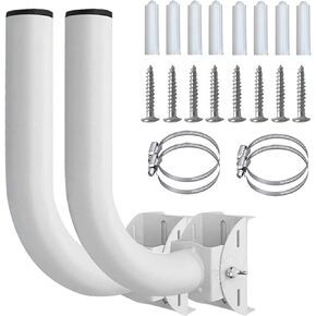 Universal Wireless Bridge Bracket Mount, J Pole Mount Accessory for Outside TV Antenna, Pole and Wall-Mounted Mount for Outdoor AP Access Point Client Bridge CPE(2 Pack)