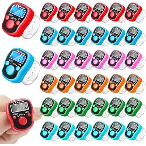 36 Pcs LED Finger Counter Tally Counter Luminous Mini Handheld Clicker Counter 5 Digital Number LCD Electronic Display Counters Clickers for Coaching Swim Lap Walking Goods, Random Color