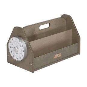 ECR4Kids Double-Sided Book Caddy with Countdown Timer, Portable Library, Grey Wash
