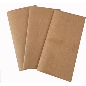 TK Design- Refillable Paper for Leather journals, Blank Paper Booklets, 3 Pack, 102 sheets/204 Pages Total (Blank Paper)