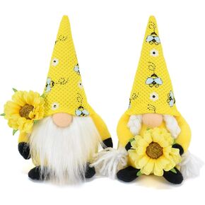 2 قطعة تلعثم النحل التماثيل القطيفة الزينة السويدية Tomte Nisse دمية جونك عباد الشمس جنوم الربيع الصيف الموسم طبقات صينية جنوم المنزل الحلي in Kuwait