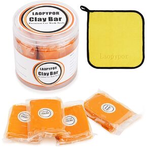 Car Clay Bar Auto Detailing,4 Pack 100g Premium Grade Magic Clay Bar Cleaner Kit with Washing and Adsorption Capacity for Cars, Boat and Bus