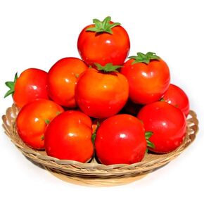 Lorigun 15 Pcs Artificail Tomatoes, Fake Tomatoes for Decoration Artificial Vegetables Tomatoes, Normal Size Simulation Tomatoes Kitchen Home Decor, Chirstmas Party Decor, Photo Fruits