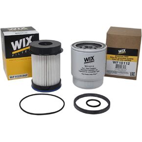 Kit for Dodge Ram 6.7L Diesel Cummins Fuel Filter & Fuel/Water Seperator Set Wix WF10112 & WF10255NP for 2013-2018 Models 2500/3500/4500/5500