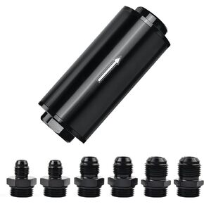 EVIL ENERGY 40 Micron Fuel Filter Inline with 6AN 8AN 10AN Adapter Universal 60MM