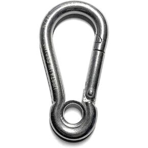 US STAINLESS Stainless Steel 316 Spring Hook with Eyelet Carabiner 5/16" (8mm) Marine Grade