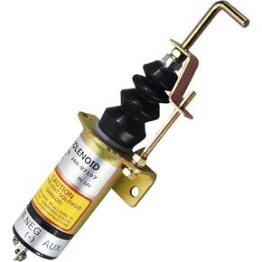 12V الوقود إيقاف الملف اللولبي 1502-12C7U2B2S1 إيقاف صمام الملف اللولبي 366-07197 SA-3405T متوافق مع Lister Petter LPWS LPWT حفارة محرك المولد مع قوس 2 دبابيس