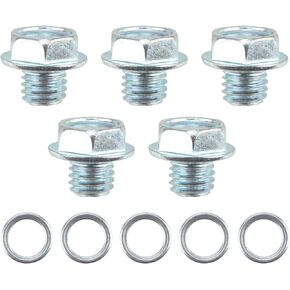 5 Sets Transmission Drain Plug with Gasket 90341-10011 & 35178-30010 Compatible with Toyota Lexus 4Runner Sequoia Tacoma GX460 ISF IS250 IS350