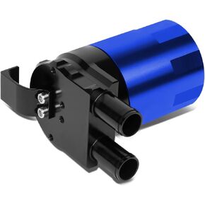 DNA Motoring PT-ZTL-9048-BL-BK Blue 240ml Aluminum Baffled Oil Catch Can Reservoir Tank
