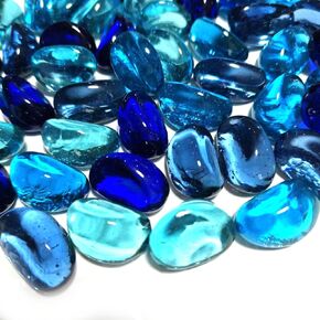 Blue Cashew Shape Glass Marbles for Vase Filler