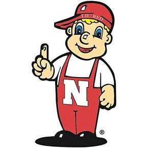 9 Inch Lil Red Mascot Nebraska Univ Huskers NU Cornhuskers Logo Removable Wall Decal Sticker Art Home Room Decor 5 by 9 Inches