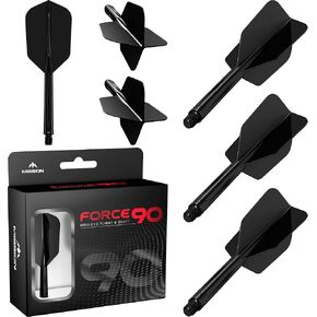 Mission Darts Force 90 | Integrated Precision Moulded Dart Flight And Shaft System, Pack of 3 Professional Highly Durable 2-In-1 Combined Dart Flights And Stems | Slim in Kuwait