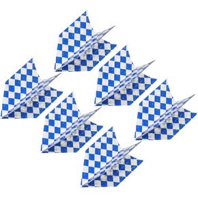 PATIKIL Slim Dart Flights, 6 Pack PET Unique Design Dart Accessories for Steel Tip Dart and Soft Tip Darts, Dark Blue Silver Tone